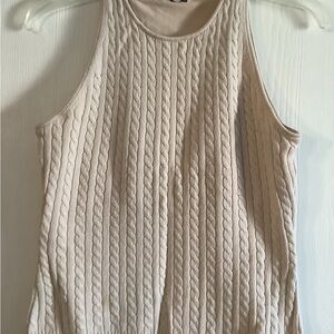 GAP Cream Cable-Knit Tank Top